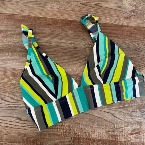 Aerie Striped Triangle Swim Top - Picture 1 of 6